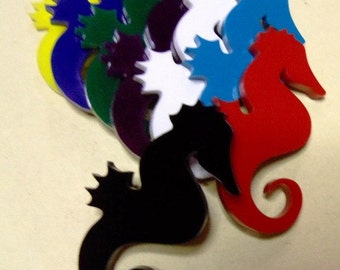 seahorse charms seahorses acrylic charms seahorse embellishments laser cut charms seahorse cupcake toppers