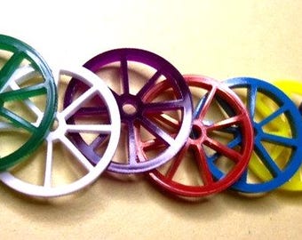 set of 12  wagon wheels, wagon wheel,WOOD WHEELS. charms tiny wheel embellishments charm laser cut charms wagons wheels