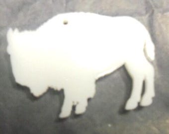 Dijes de búfalo, cortados con láser, búfalo, dijes de animales, pendientes de animales, joyas de animales