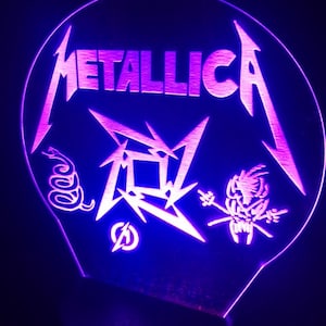 Music gifts. heavy metal band light, Floyd, Metallica desk lamps, laser cut led lights, enter sandman,