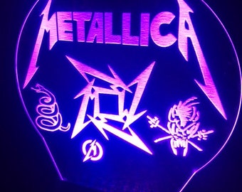 Music gifts. heavy metal band light, Floyd, Metallica desk lamps, laser cut led lights, enter sandman,