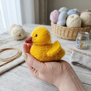 Duckling knitting pattern. English PDF. Handmade Amigurumi Toy