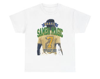 Brazil Soccer Shirt 2026, Samba Magic Vinicius Vintage Tee, Vini Jr 7 Fan Gift, Mundial 2026 Tee