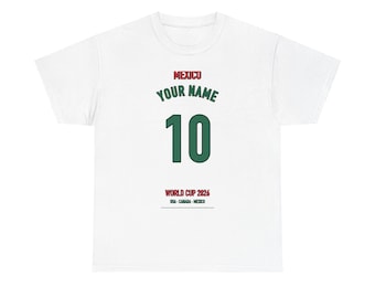 Mexico Soccer Shirt 2026 Custom Name and Number, Personalized Mexico Fan Tee, Soccer Gift for Him, Mundial 2026