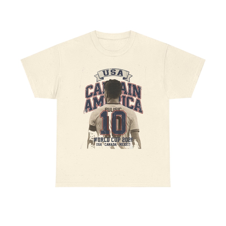 USA Soccer Shirt 2026, Captain America Pulisic Vintage Tee, USMNT 10 Fan Gift, Mundial 2026 Tee image 7