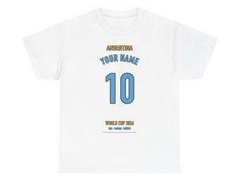 Argentina Soccer Shirt 2026 Custom Name and Number, Personalized Argentina Fan Tee, Soccer Gift for Him, Mundial 2026