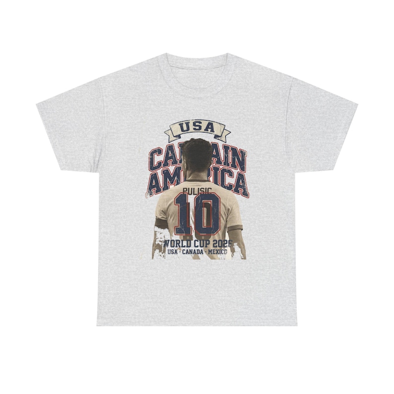 USA Soccer Shirt 2026, Captain America Pulisic Vintage Tee, USMNT 10 Fan Gift, Mundial 2026 Tee image 2