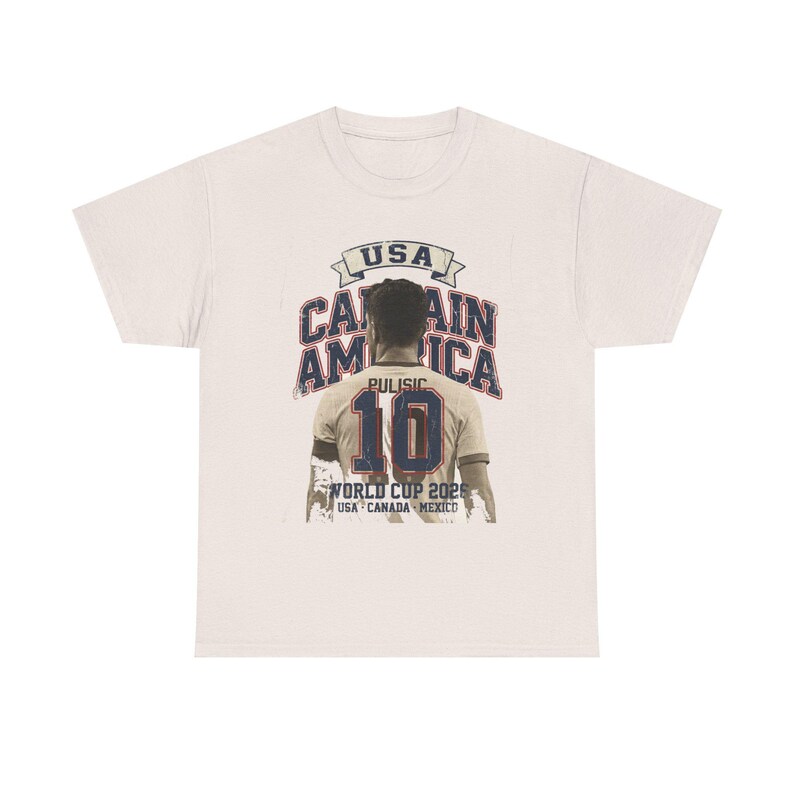 USA Soccer Shirt 2026, Captain America Pulisic Vintage Tee, USMNT 10 Fan Gift, Mundial 2026 Tee image 5