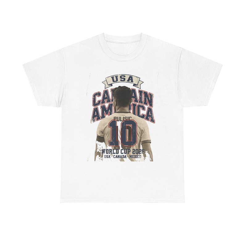 USA Soccer Shirt 2026, Captain America Pulisic Vintage Tee, USMNT 10 Fan Gift, Mundial 2026 Tee image 1