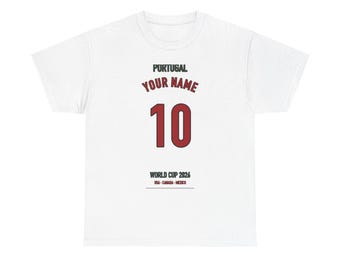 Portugal Soccer Shirt 2026 Custom Name and Number, Personalized Portugal Fan Tee, Soccer Gift for Him, Mundial 2026