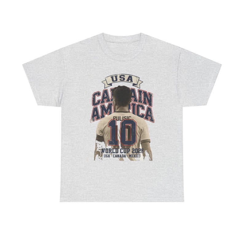 USA Soccer Shirt 2026, Captain America Pulisic Vintage Tee, USMNT 10 Fan Gift, Mundial 2026 Tee image 3