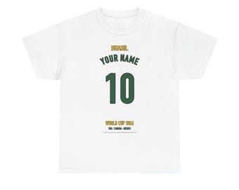 Brazil Soccer Shirt 2026 Custom Name and Number, Personalized Brasil Fan Tee, Soccer Gift for Him, Mundial 2026