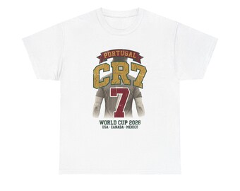 Portugal Soccer Shirt 2026, CR7 Ronaldo Vintage Tee, Ronaldo 7 Fan Gift, Mundial 2026 Football Tee