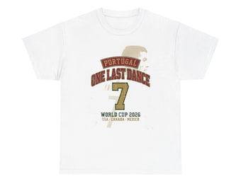Portugal One Last Dance Ronaldo 7 Shirt, Vintage Soccer Tee 2026, CR7 Fan Gift, Mundial 2026 Tee