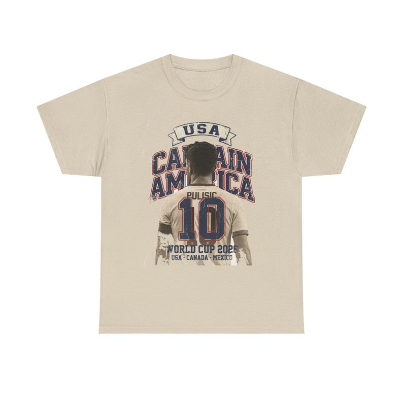 USA Soccer Shirt 2026, Captain America Pulisic Vintage Tee, USMNT 10 Fan Gift, Mundial 2026 Tee image 4