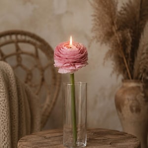 Pink Bloom Candle, Flower Shaped Candle, Handmade Floral Candle, Luxury Home Decor, Realistic Flower Candle, Unique Gift