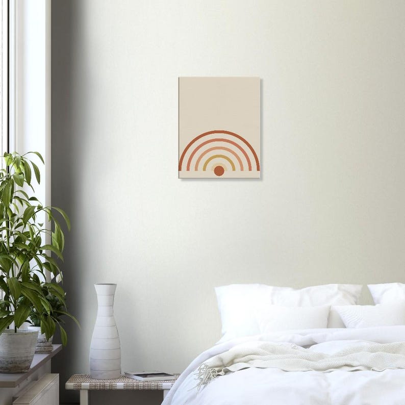 Rising Sun — Boho Arch Japandi Canvas Print, Minimalist Neutral | Calm & Oak image 7