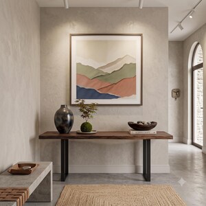 Minimalist colour field landscape print featuring soft layered tones and an abstract horizon for calm modern wall decor.