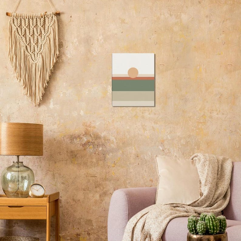 Tonal Horizon — Colour-Field Landscape Japandi Canvas Print, Minimalist Neutral | Calm & Oak image 6