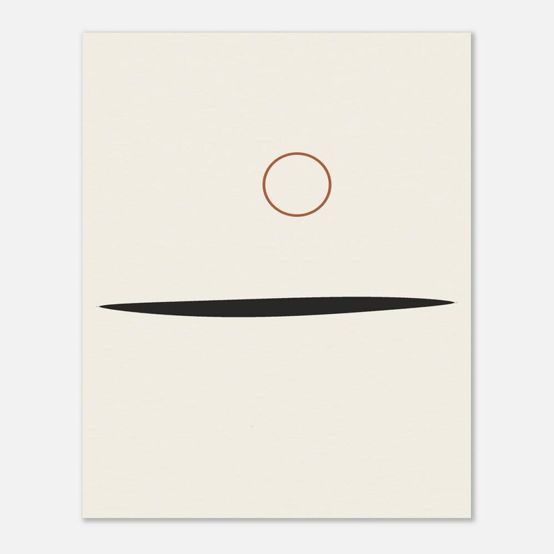 Ink Horizon — Sumi Brushstroke Japandi Wall Art Print, Minimalist Neutral | Calm & Oak image 4