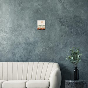 Japandi Abstrakte Landschaft, Minimalistische neutrale Wandkunst, über Bett-Dekor, geschichtete Hügel | Ruhe & Eiche Bild 7