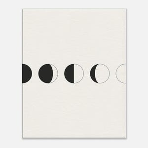 Moon Phases — Celestial Japandi Canvas Print, Minimalist Neutral | Calm & Oak image 2