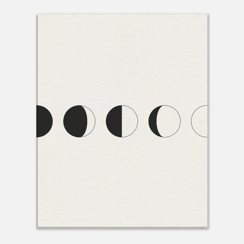 Moon Phases — Celestial Japandi Canvas Print, Minimalist Neutral | Calm & Oak image 2