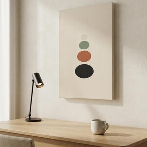 Balance — Stacked Stones Japandi Canvas Print, Minimalist Neutral | Calm & Oak image 4
