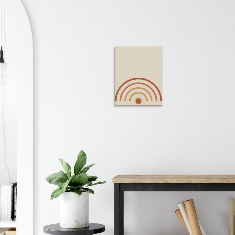 Rising Sun — Boho Arch Japandi Canvas Print, Minimalist Neutral | Calm & Oak image 8