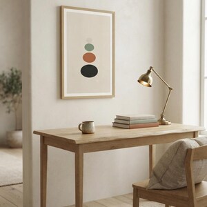 Balance — Stacked Stones Japandi Framed Print, Minimalist Neutral | Calm & Oak image 4