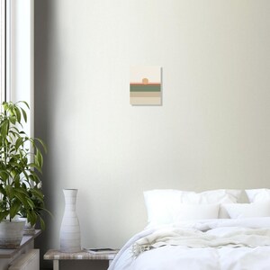 Impresión de paisaje de campo de color, arte mural minimalista Japandi, decoración en tonos tierra neutros, horizonte tonal / Calma y roble imagen 8