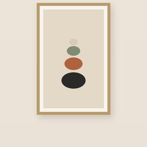 Balance — Stacked Stones Japandi Wall Art Print, Minimalist Neutral | Calm & Oak image 2