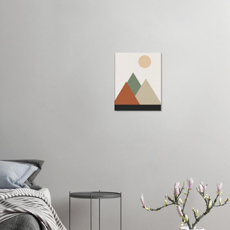 Mountain — Layered Peaks Japandi Canvas Print, Minimalist Neutral | Calm & Oak image 3