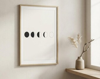 Moon Phases — Japandi Printable Wall Art, Digital Download | Calm & Oak