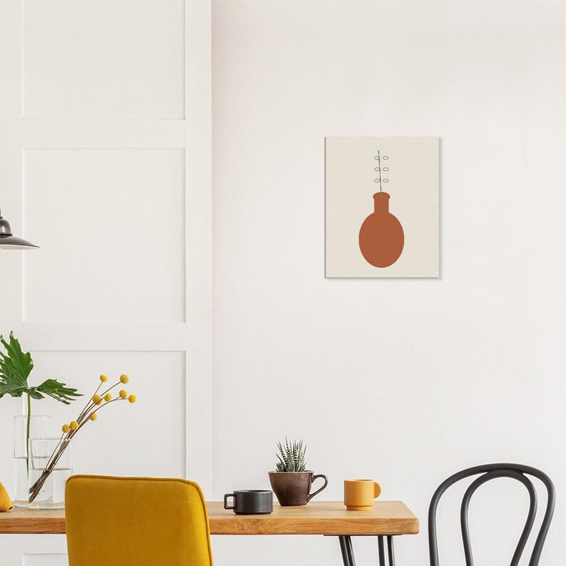 Vessel — Stoneware Vase Japandi Canvas Print, Minimalist Neutral | Calm & Oak image 9