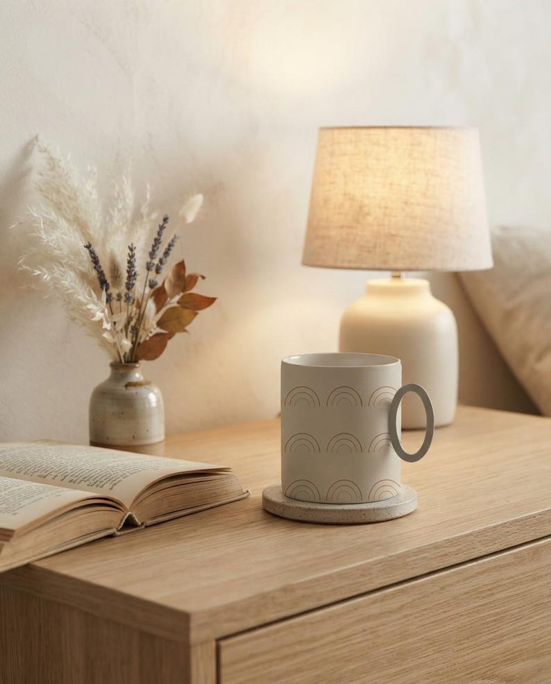 Sun Arch Boho Ceramic Mug 11oz | Sun Arcs by Calm & Oak image 4