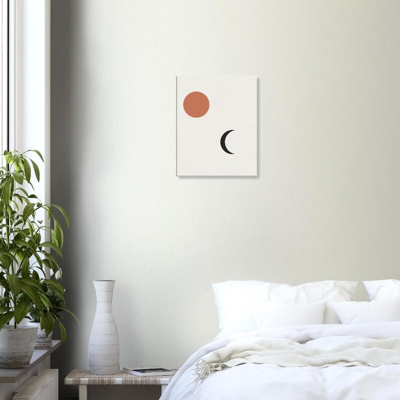 Sun and Moon — Celestial Pair Japandi Canvas Print, Minimalist Neutral | Calm & Oak imagen 7