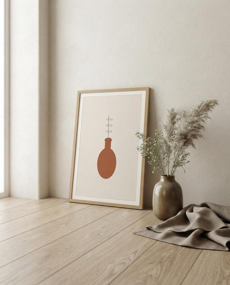 Vessel — Stoneware Vase Japandi Wall Art Print, Minimalist Neutral | Calm & Oak image 7