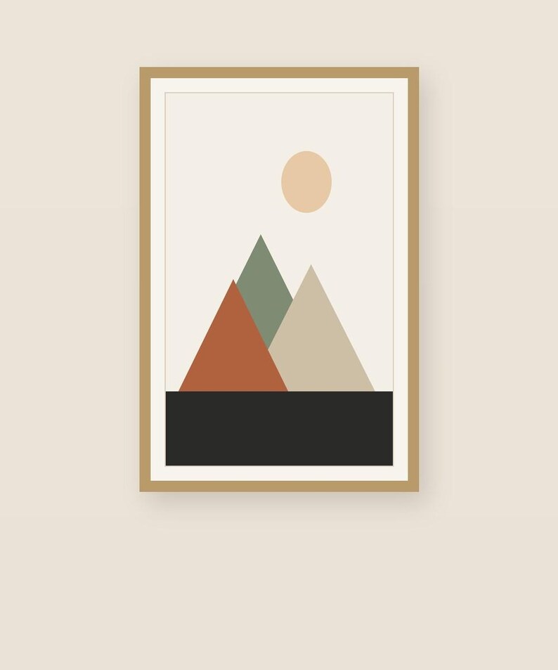 Mountain — Japandi Printable Wall Art, Digital Download | Calm & Oak image 1