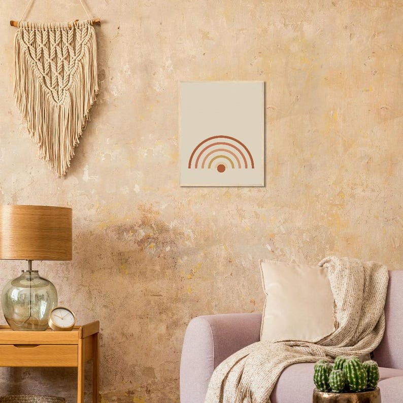 Rising Sun — Boho Arch Japandi Framed Print, Minimalist Neutral | Calm & Oak image 6