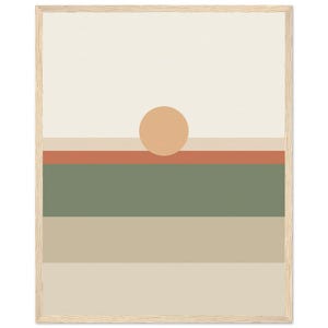 Tonal Horizon — Colour-Field Landscape Japandi Framed Print, Minimalist Neutral | Calm & Oak image 1