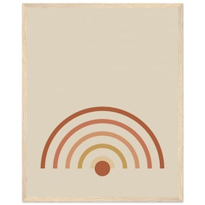 Rising Sun — Boho Arch Japandi Framed Print, Minimalist Neutral | Calm & Oak image 1
