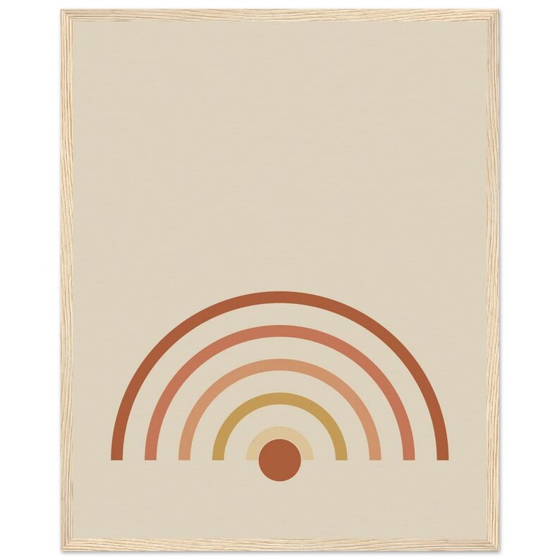Rising Sun — Boho Arch Japandi Framed Print, Minimalist Neutral | Calm & Oak image 1