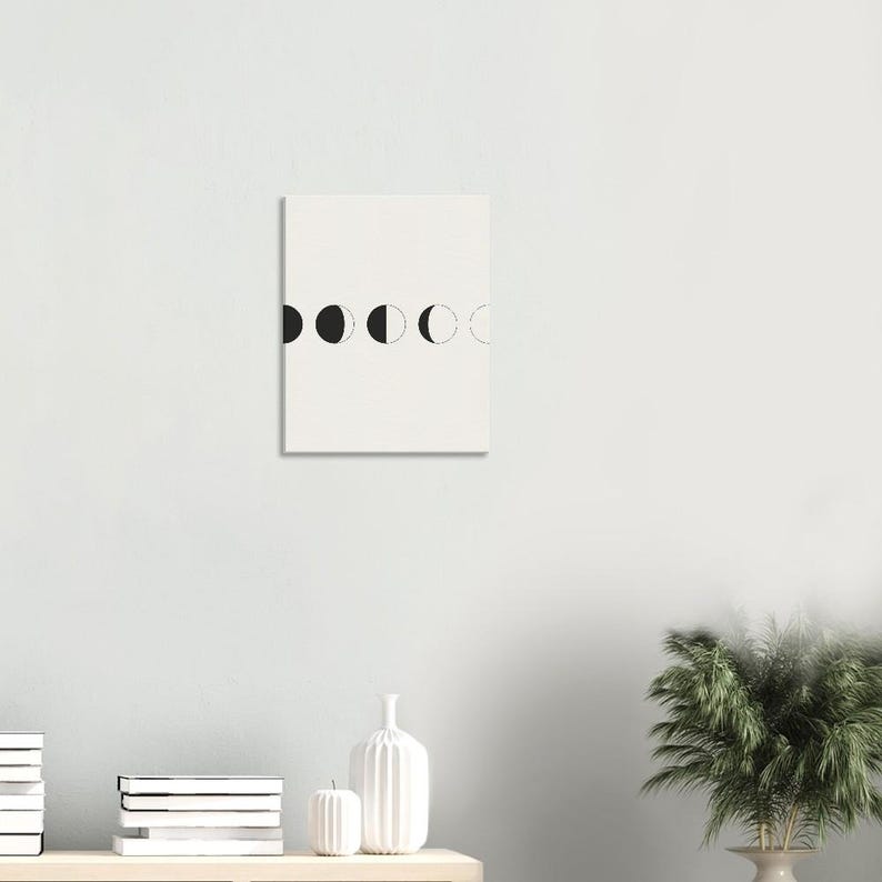 Moon Phases — Celestial Japandi Canvas Print, Minimalist Neutral | Calm & Oak image 4