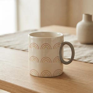 Sun Arch Boho Ceramic Mug 11oz | Sun Arcs by Calm & Oak image 5