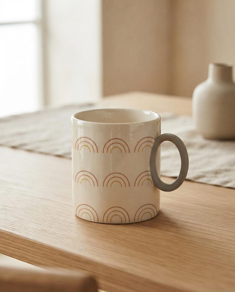 Sun Arch Boho Ceramic Mug 11oz | Sun Arcs by Calm & Oak image 5
