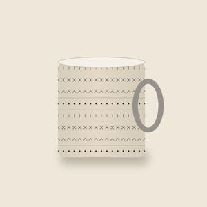 Taza de cerámica Neutral Mudcloth de 325 ml / Neutral Mudcloth de Calm & Oak imagen 6