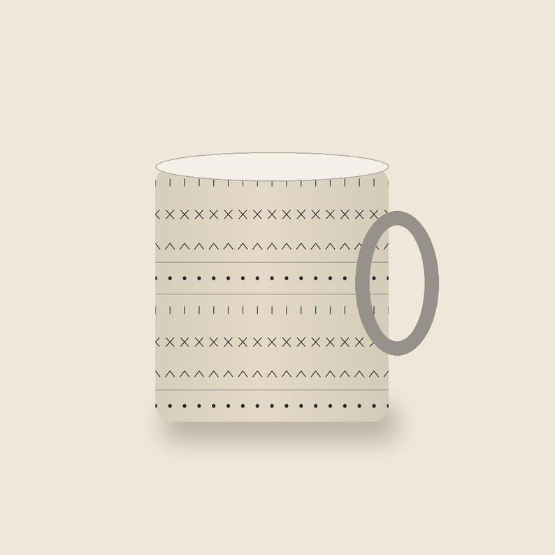 Taza de cerámica Neutral Mudcloth de 325 ml / Neutral Mudcloth de Calm & Oak imagen 6