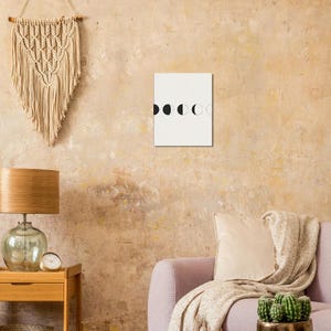Moon Phases — Celestial Japandi Canvas Print, Minimalist Neutral | Calm & Oak image 6