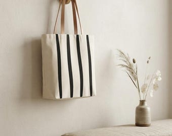 Bolso de lona con diseño de pincel de tinta Sumi-e / Pincel de tinta de Calm & Oak